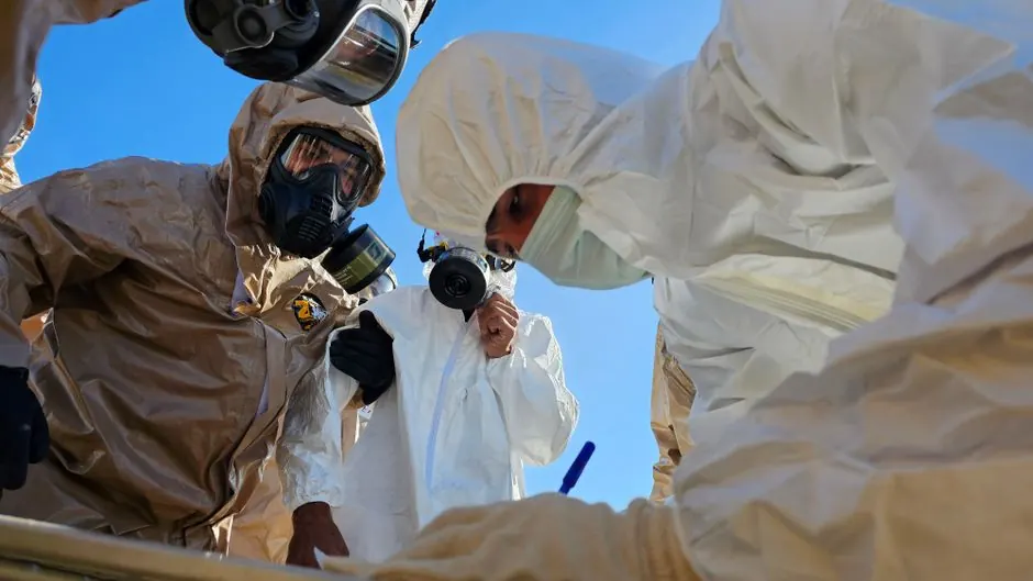 Technician using tools during a service visit